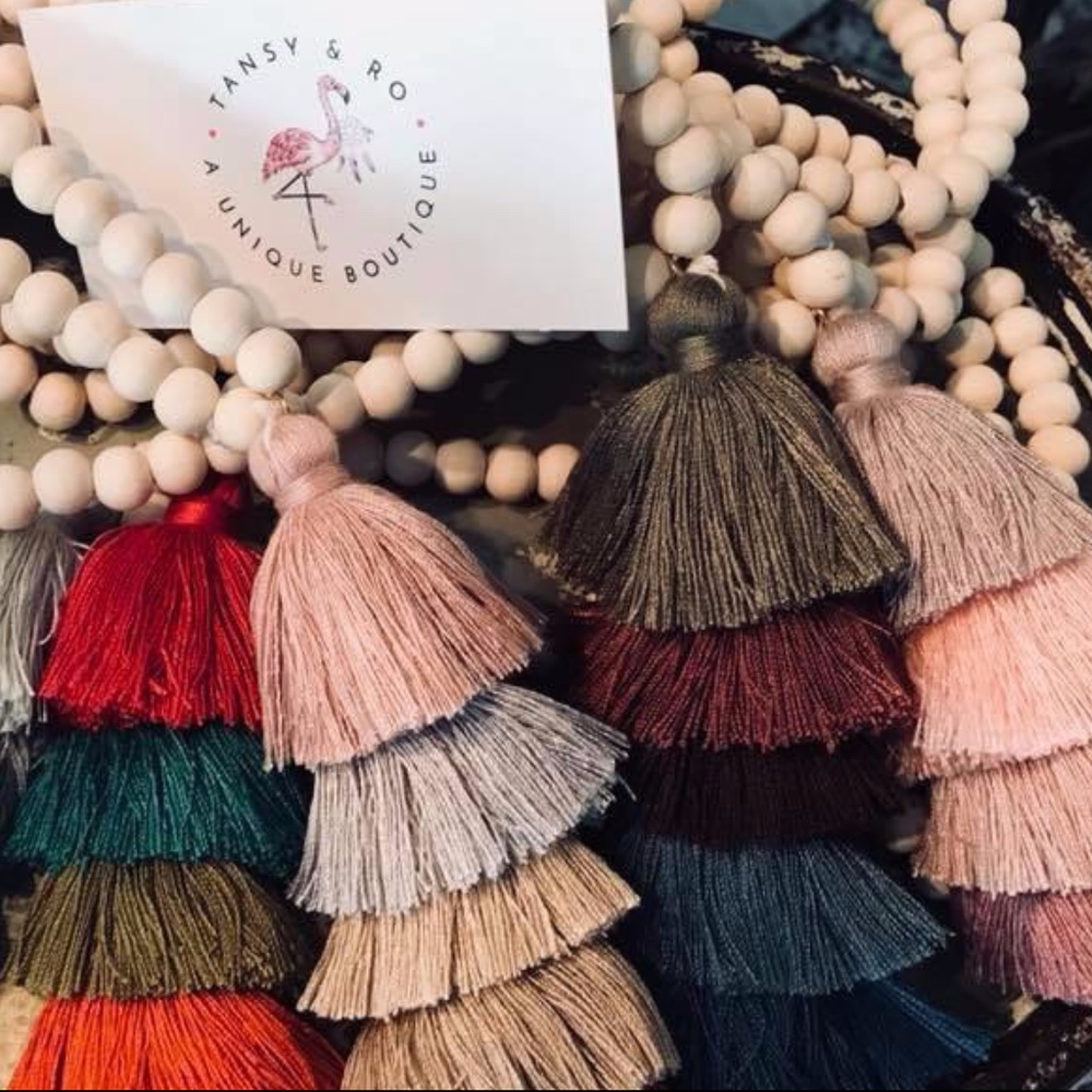 Handmade Wooden Bead Tassel Necklace